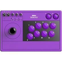 8Bitdo Arcade Stick for Switch/Switch 2 & Windows PC, Wireless Bluetooth, 2.4G Adapter & Wired USB-C Arcade Fight Stick, Dynamic Button Layout, Macro Buttons, Turbo Functionality - Purple