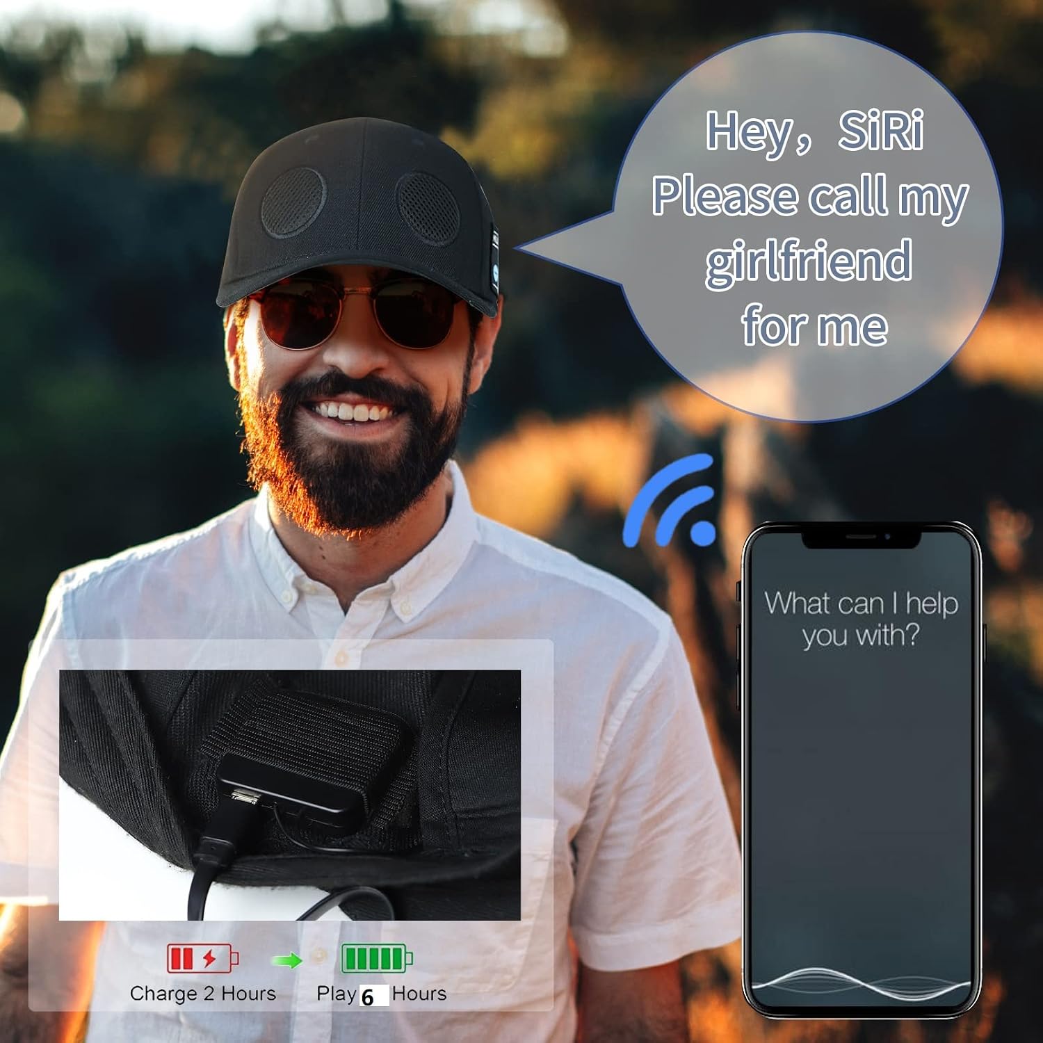 TOUCH TWO Hat Bluetooth with Speaker Musical Wireless Smart Baseball Cap Skateboarder Running Hat for Outdoor Sports Gifts for Unisex
