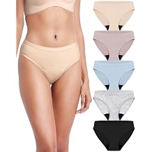 AIRCUTE Washable Leak Proof Incontinence Underwear for Women Absorbency Bladder Control Briefs 70ML,5 Pack XL,5 Colors