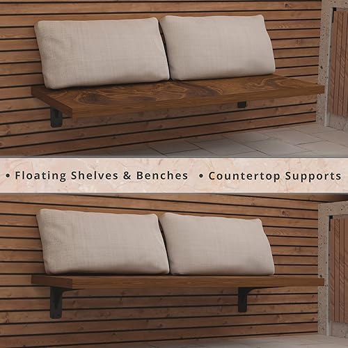 Miniatura 6 de Starby Gladiator Series Solid Heavy Duty Welded 500 libras de granito de perfil bajo soporte de estante estante flotante discreto delgado capacidad