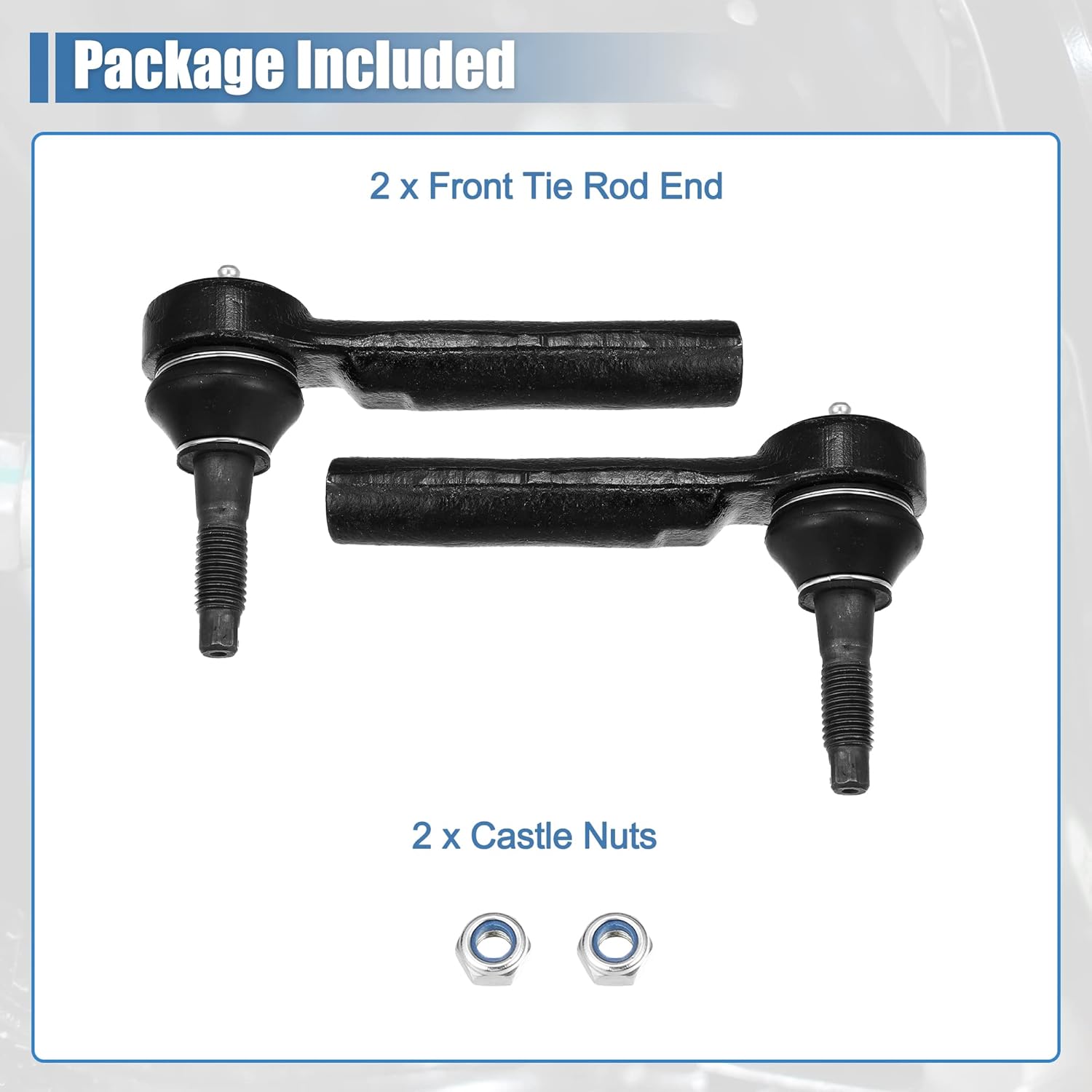 X AUTOHAUX 2pcs Front Outer Tie Rod End Links Kit Suspension Steering Tie Rod End ES800223 for Cadillac Escalade 2007-2014 for Chevrolet Silverado 1500 for GMC Sierra 1500