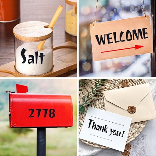 Miniatura 6 de Calcomanías de letras del alfabeto, 8 hojas, 592 unidades, calcomanías de alfabeto y números, autoadhesivas, de vinilo, letras y números, decoración