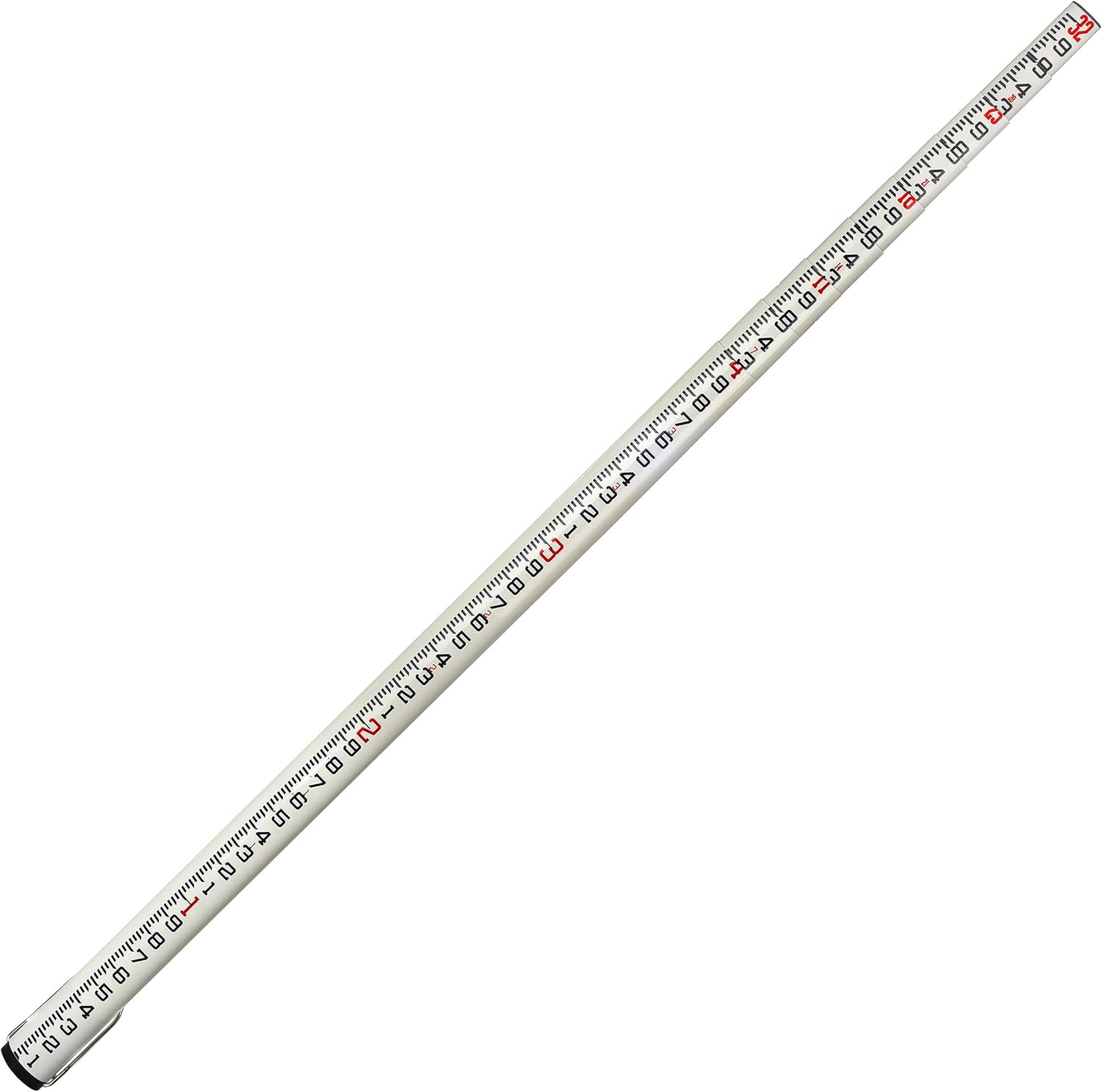 AdirPro 32-Foot Fiberglass Oval Leveling Rod with Foot Stabilizer - 10ths, 4 Section Telescopic with Carrying Case