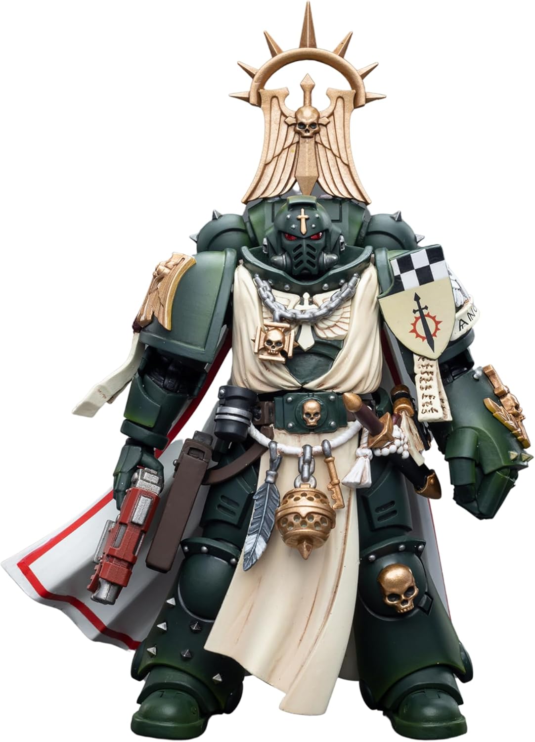 JOYTOY 1/18 Warhammer 40,000 4 inch Action Figure Dark Angels Master with Power Fist Feirros Collection Model