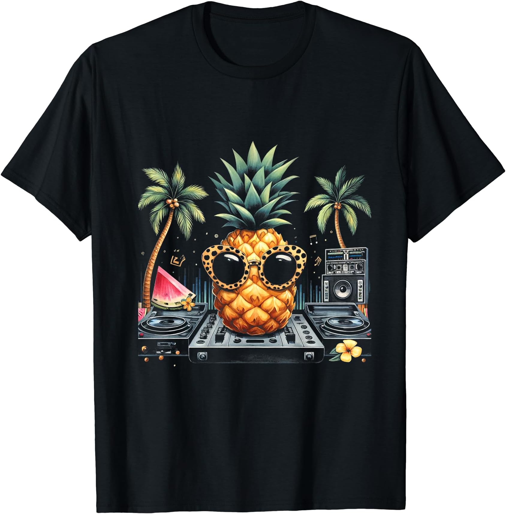 Pineapple DJ Electronic Beats of House Hawaii Funny Fruit T-Shirt