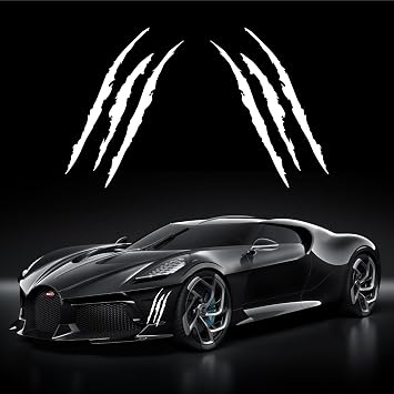 M79 Monster Decals - 2 pcs Premium Vinyl Car Stickers, Monster Claw Scratch Stripe Stickers for Sports Cars, SUV Pickup Truck Window Motorcycles - Unique Design - White