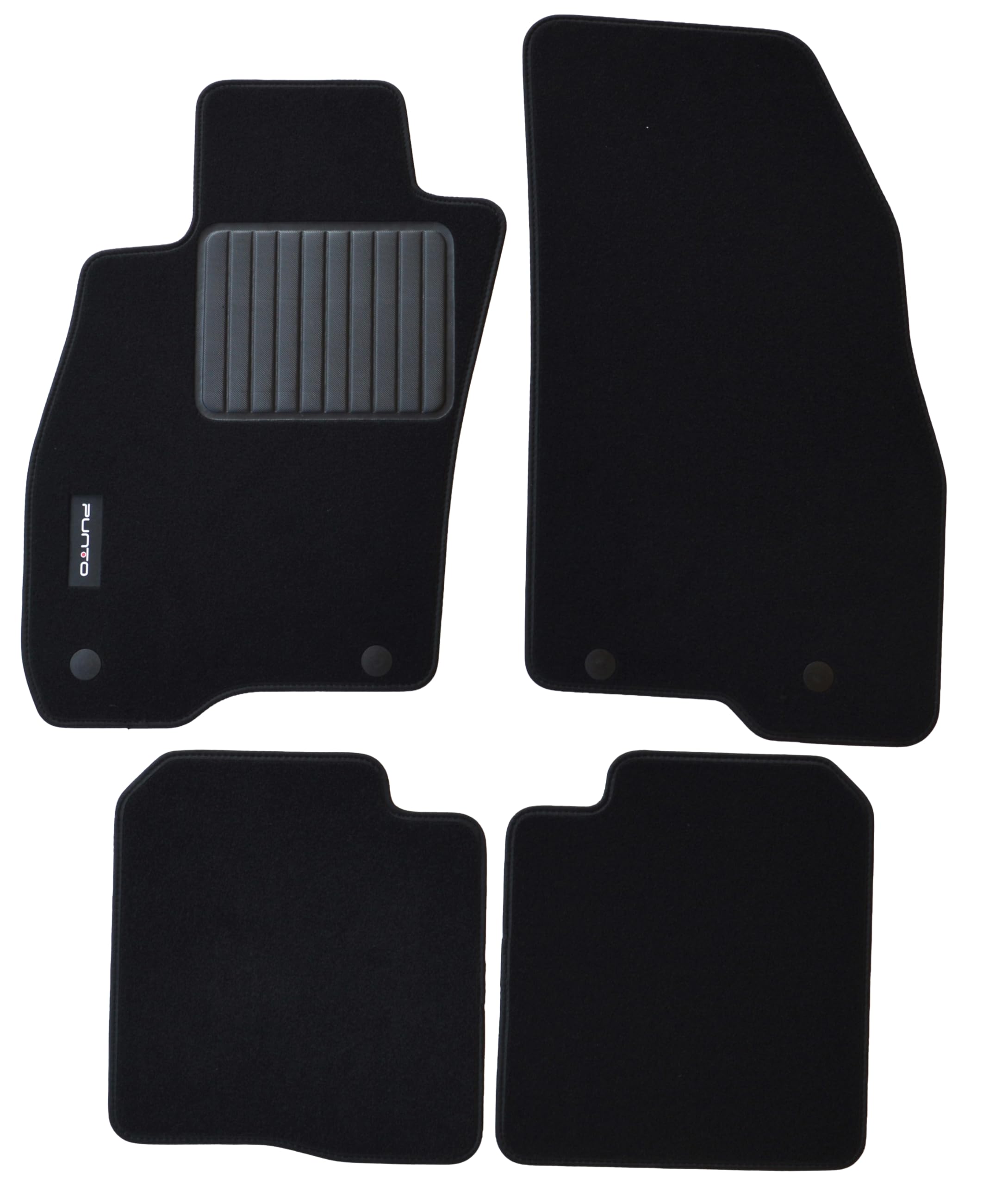 Tappetini Per Fiat Grande Punto, Con Logo Ricamato 1 o 2 Pin Di Sicurezza, Alta Qualità, Made In Italy.