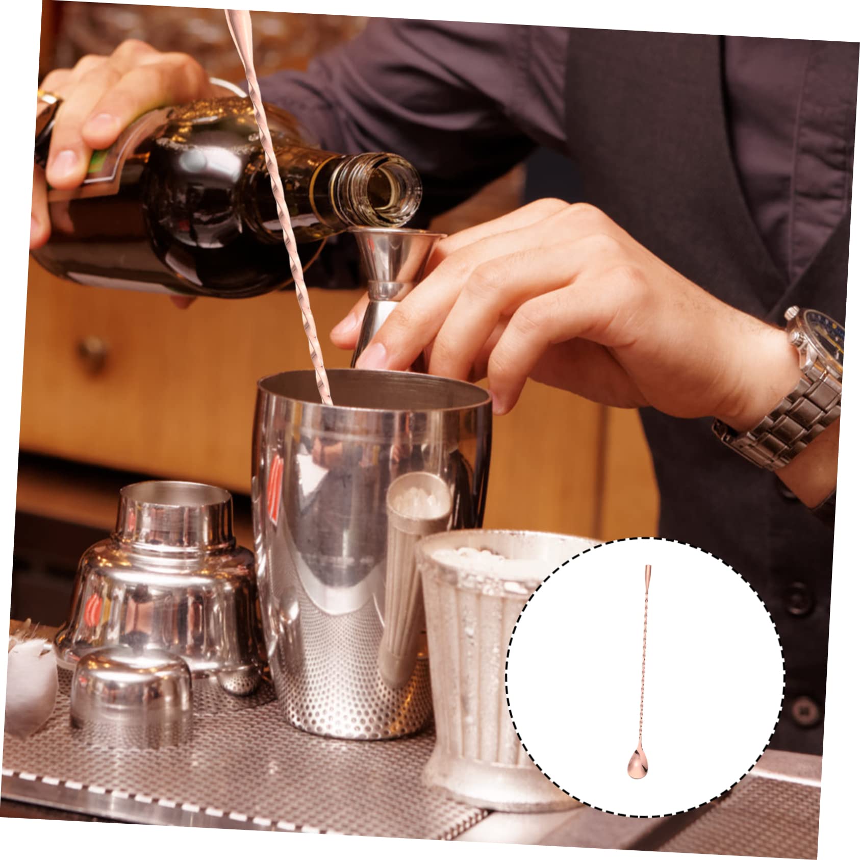 MAGICLULU 3pièces Cuillère à Cocktail Acier Inoxydable Longue Cuillère De Bar Pour Mélanger Boissons Idéale Pour Cocktails Et Jus Design Ergonomique Et Pratique