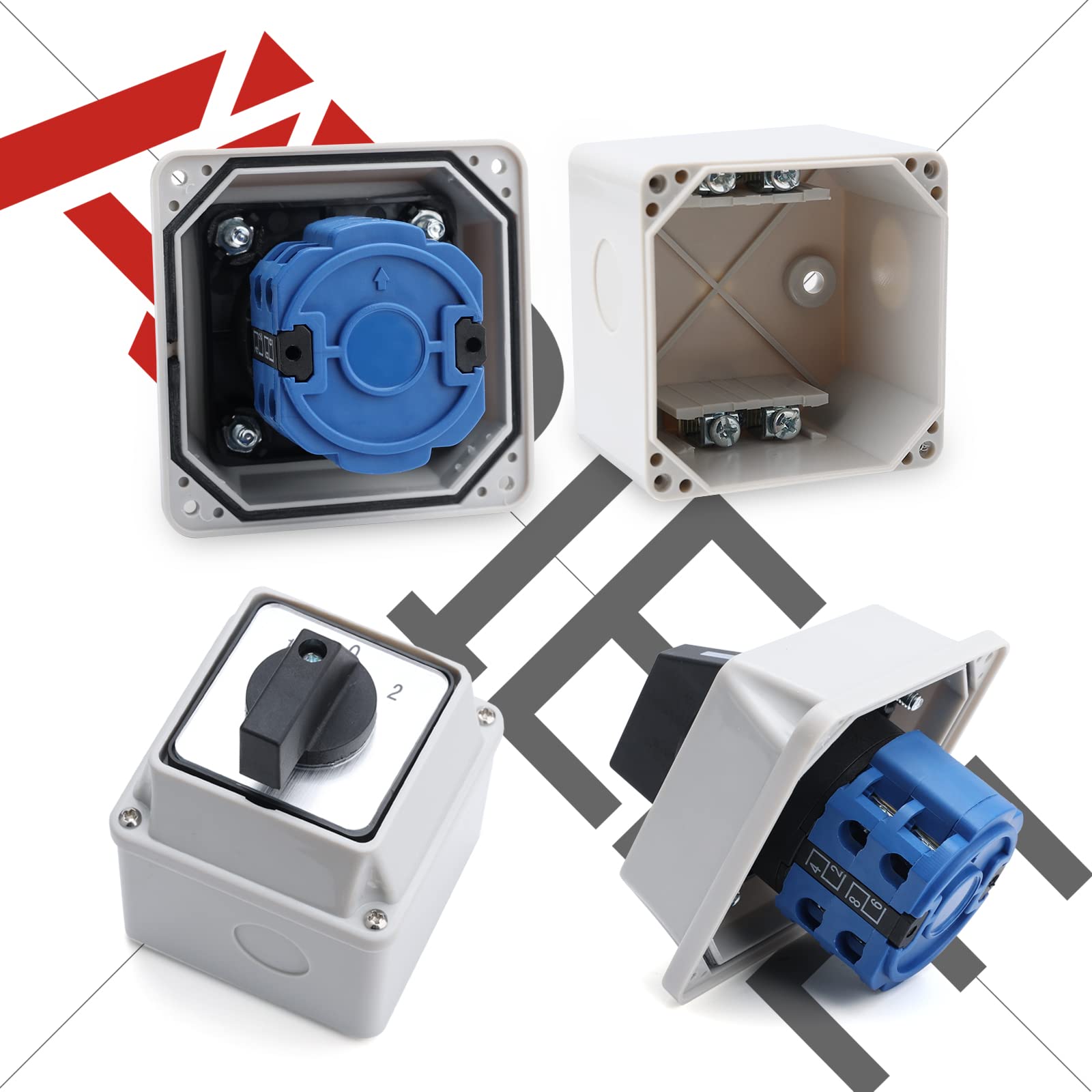 APIELE Boîte LW26/2 Interrupteur rotatif 20 A 3 positions 8 terminaux 440 V 3 phases