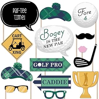 Big Dot of Happiness Par-Tee Time - Golf - Photo Booth Props Kit - 20 Count