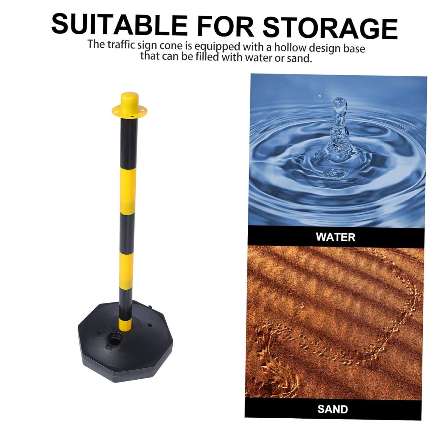 IMIKEYA 2Pcs Portable Water Filled Traffic Safety Cones Warning Column Delineator Posts Parking Barriers for Driveways and Traffic Control