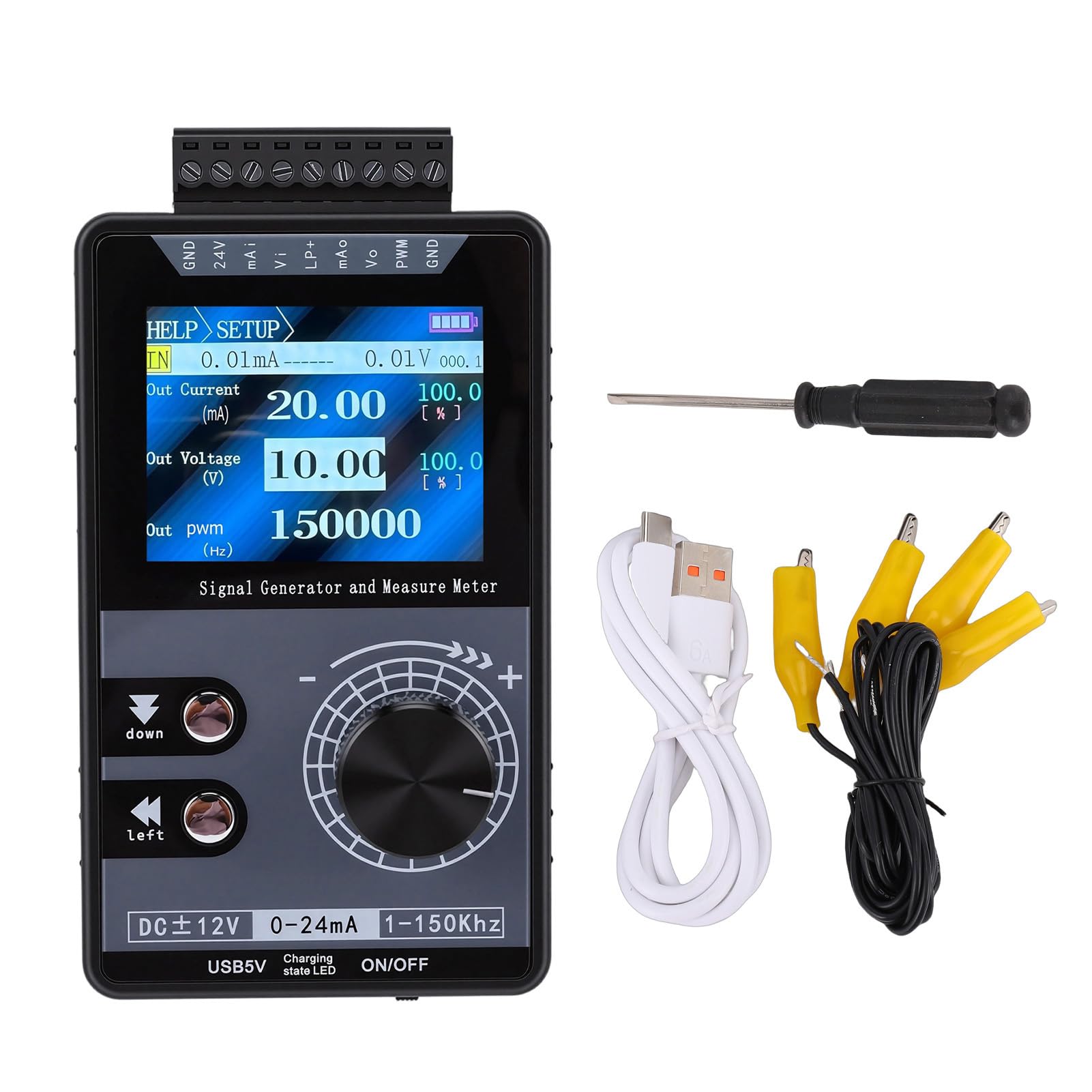 Einstellbarer Signalgenerator 4-20mA Stromsimulator PWM für SPS Controller | Präzise Spannungs- und Stromregelung für Kalibrierungen