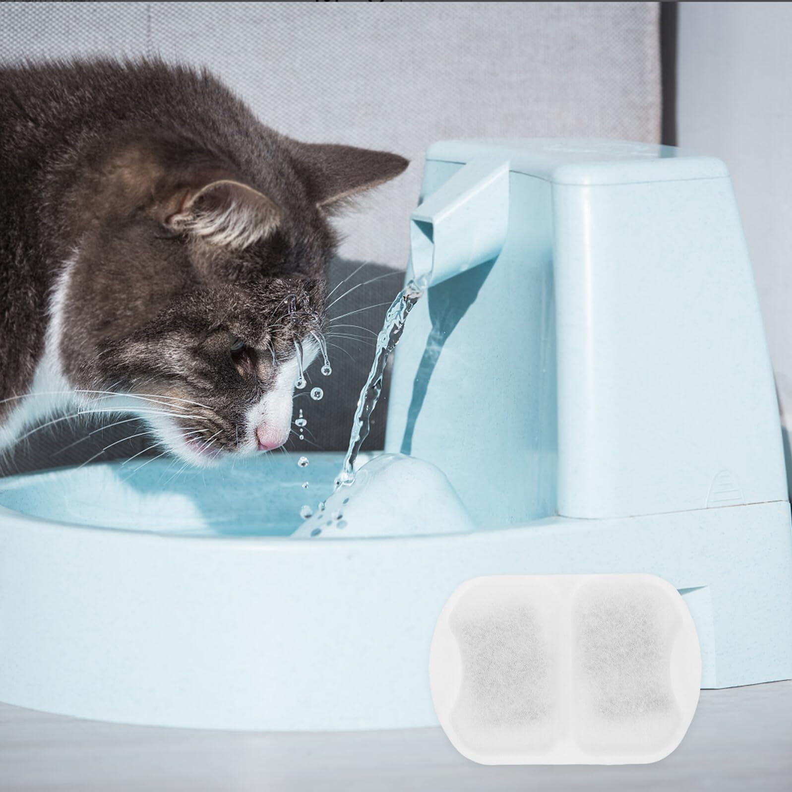 48 Filtros de Repuesto para Fuentes de Agua para Gatos y Perros Filtración Multicapa para Eliminar Olores y Sabores, Compatibles Múltiples Modelos