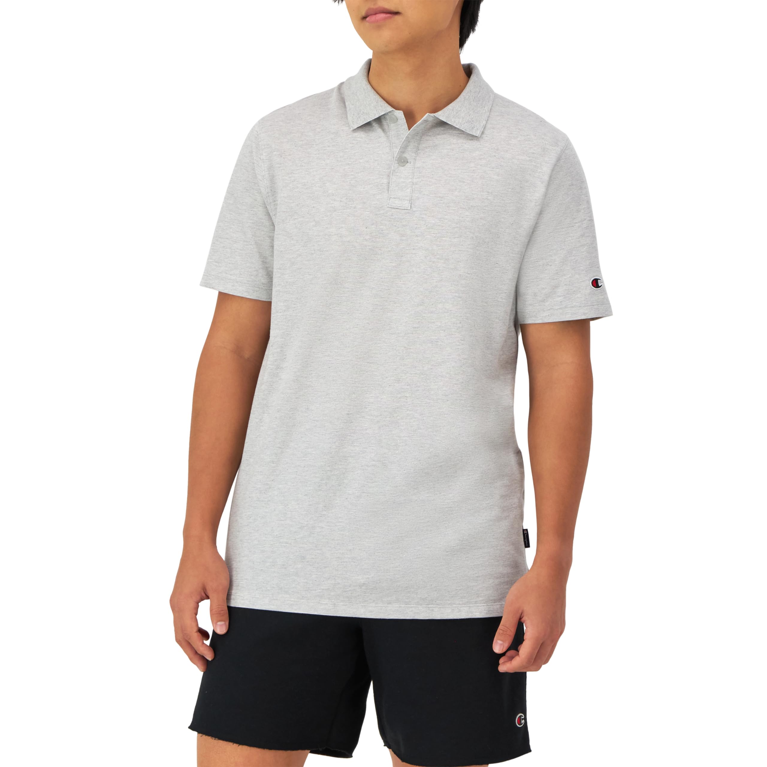 Champion T, Moisture Wicking, Best Polo Shirt for Men, Short-Sleeve Tee, Oxford Gray with Taglet, XX-Large