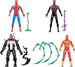 Marvel Spider-Man VenomVersus Epic World of Action, Spider-Man, Miles Morales, Iron Spider & Venom, Superhero Toys, Action Figure 4-Pack (Amazon Exclusive)