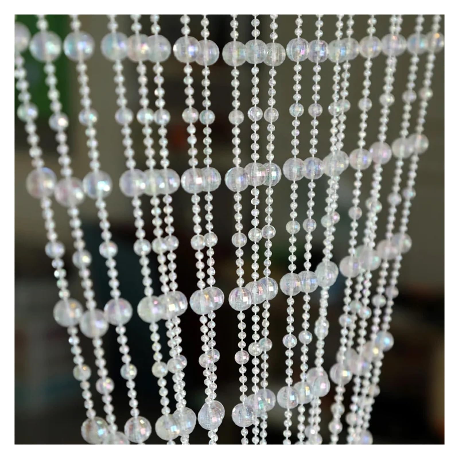 Rideau De Perle Rideau de Porte Transparent à Paillettes, en Perles de Cristal, décoration de Maison, fenêtres, balcons, Bricolage, décoration de fête, Festival(20 String 100cm)
