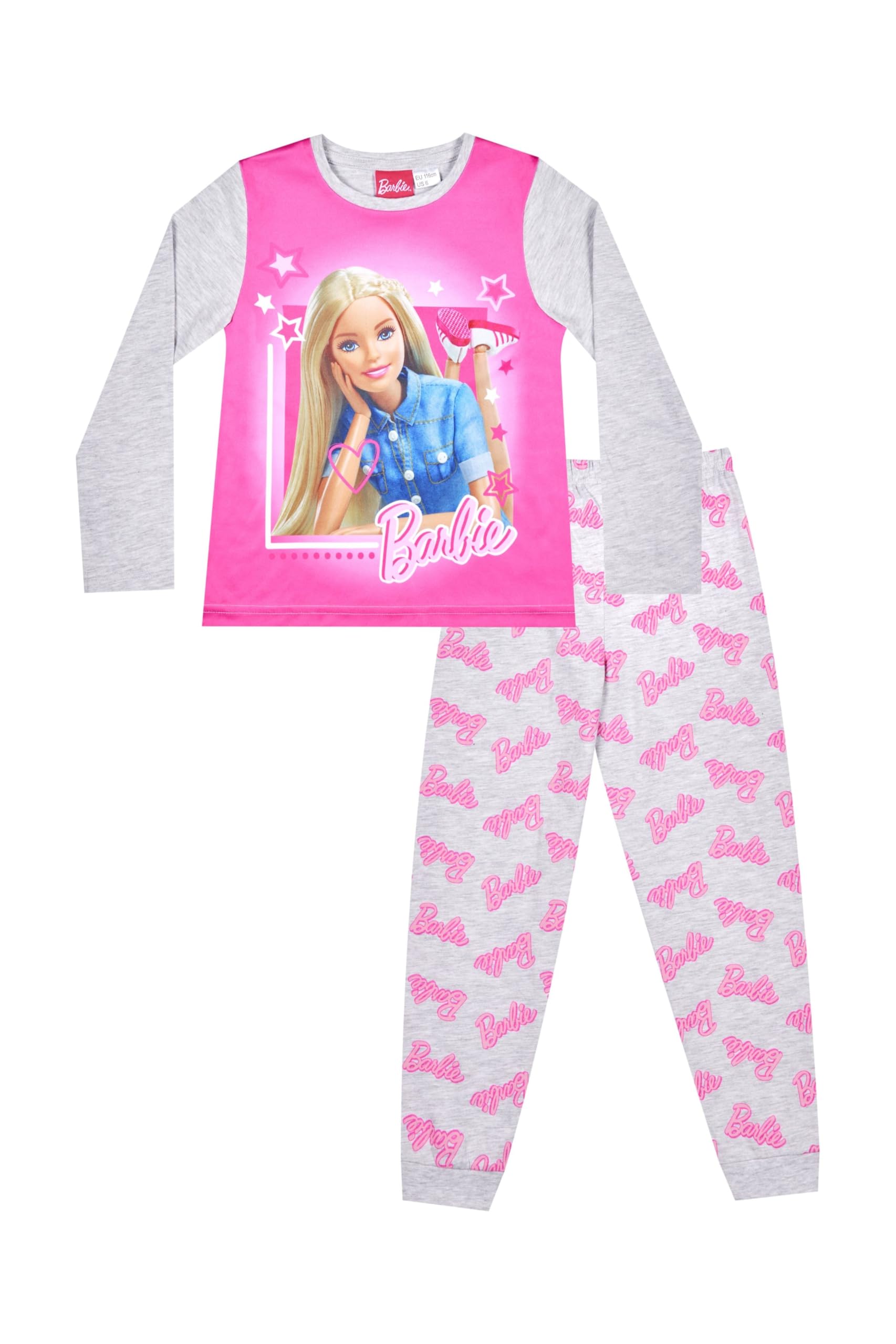 Barbie Girls Official Mattel Long Pink Pyjamas (4-5 Years)