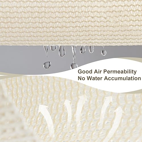 Miniatura 3 de LOVE STORY Parasol de tela para exteriores de 6 x 8 pies, con ojales, 95 % de protección UV para patio, color beige