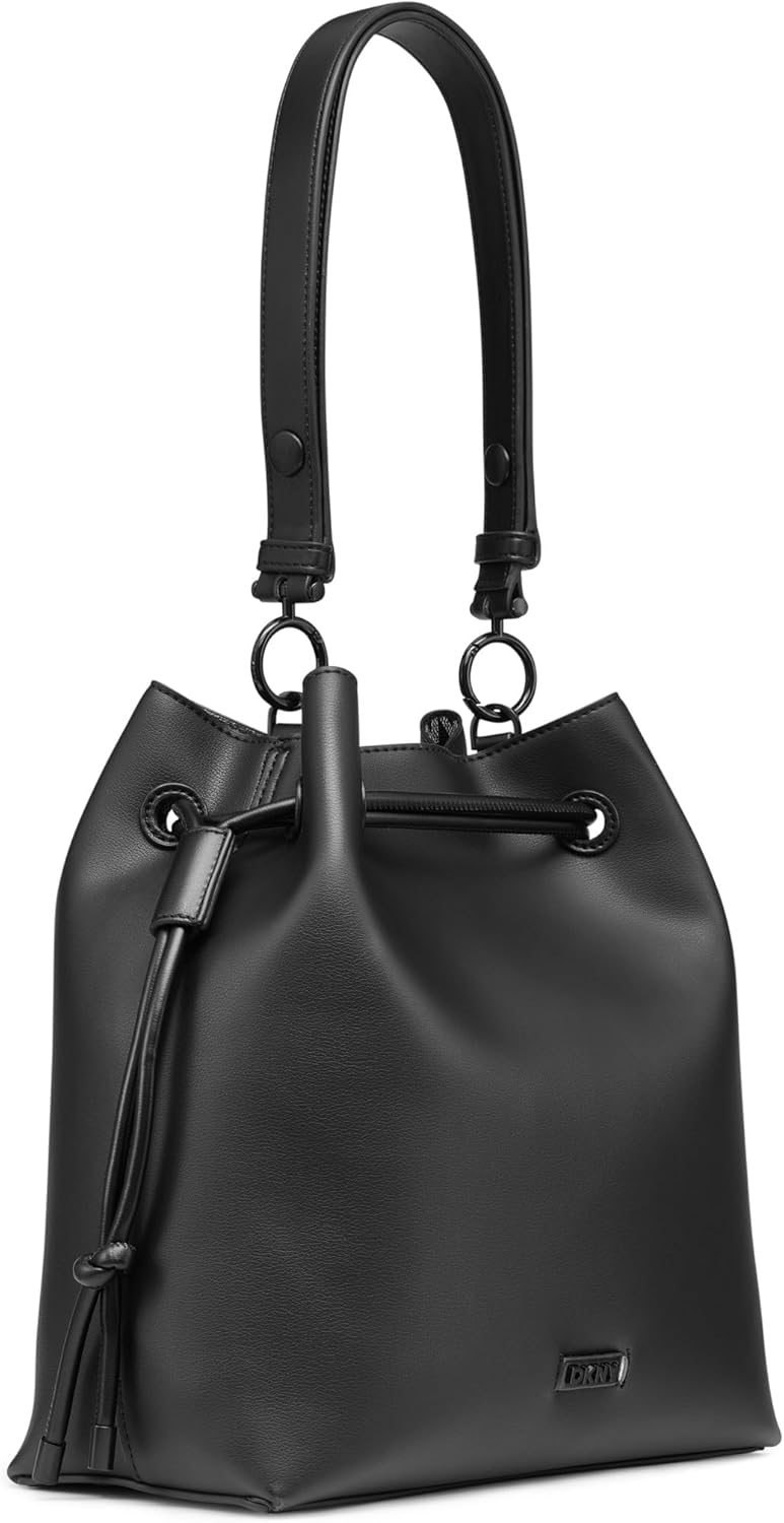DKNY Women's Handbags Bucket,Black/Black,OS