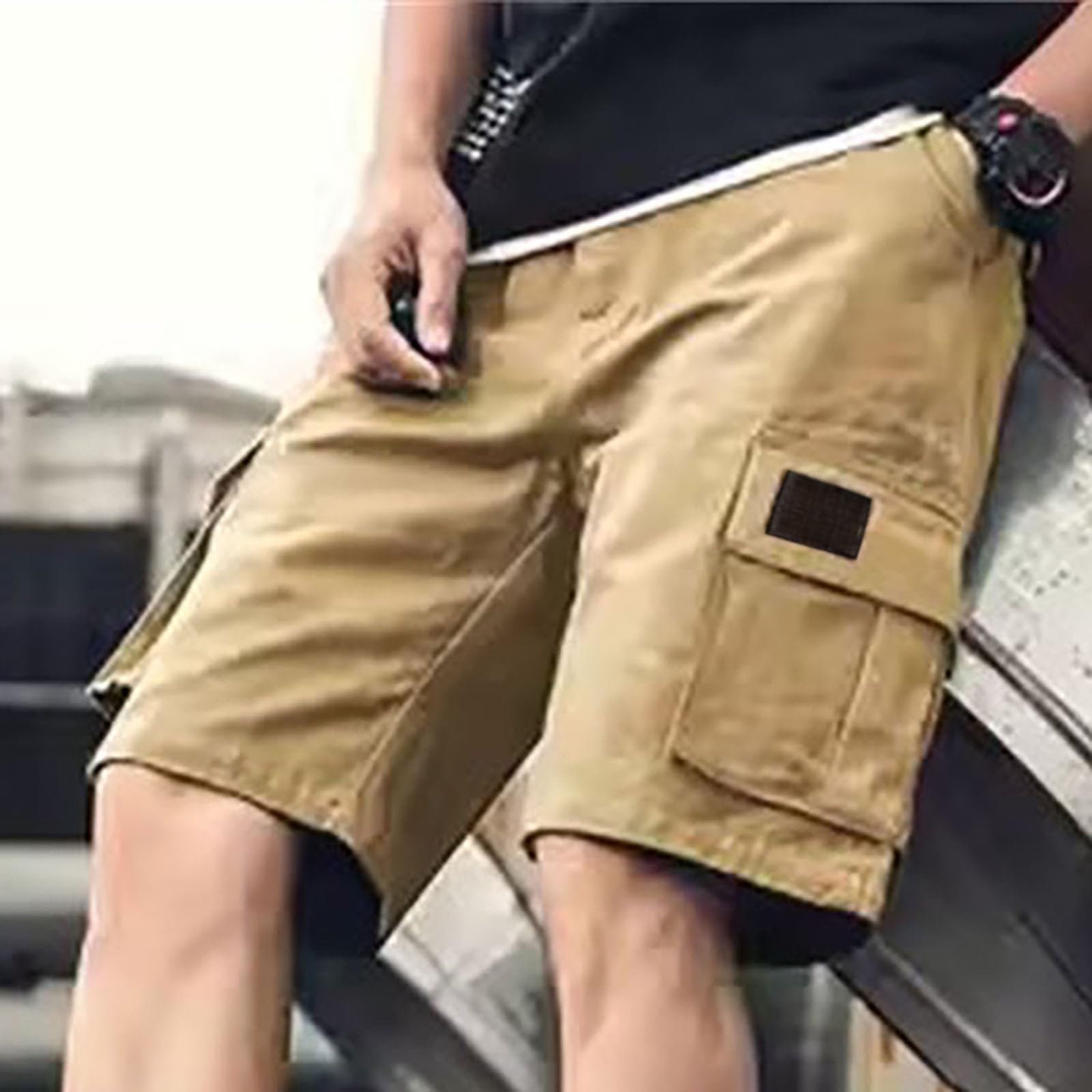 Pantaloncini da trekking da uomo, ad asciugatura rapida, lunghezza al