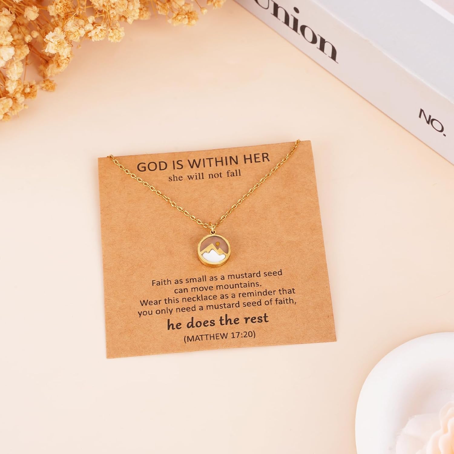 6 Pcs Gold Mustard Seed Necklace for Women, Dainty Faith Necklace Mustard Seed Gift, Alloy Christian Jewelry for Women, Baptism Gifts Christian Gifts for Woman Graduation Birthday Chritmas - Image 7