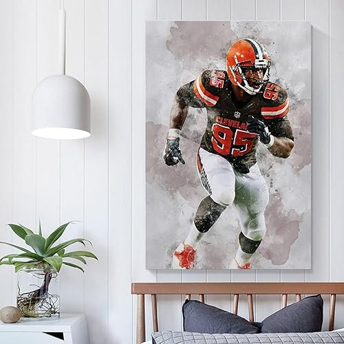 Miniatura 5 de GELDSTEI Myles Garrett - Póster en lienzo para pared de dormitorio, estética, sala de estar, decoración del hogar, 16 x 24 pulgadas (15.7 x 23.6 in)