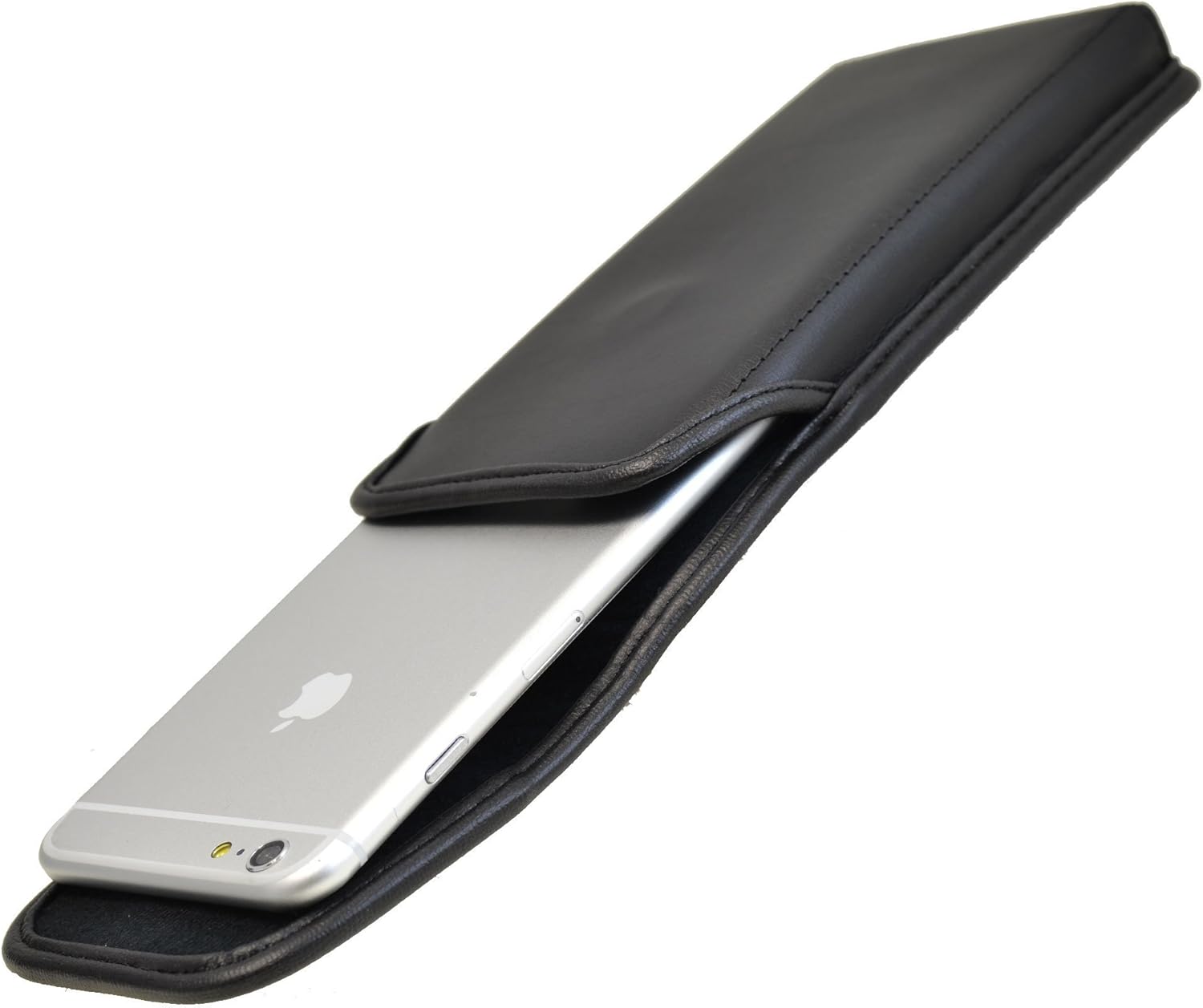 Turtleback Belt Case for iPhone 6 Plus 6S Plus (5.5) Black Vertical Holster Leather Pouch with Heavy Duty Rotating Ratcheting Belt Clip