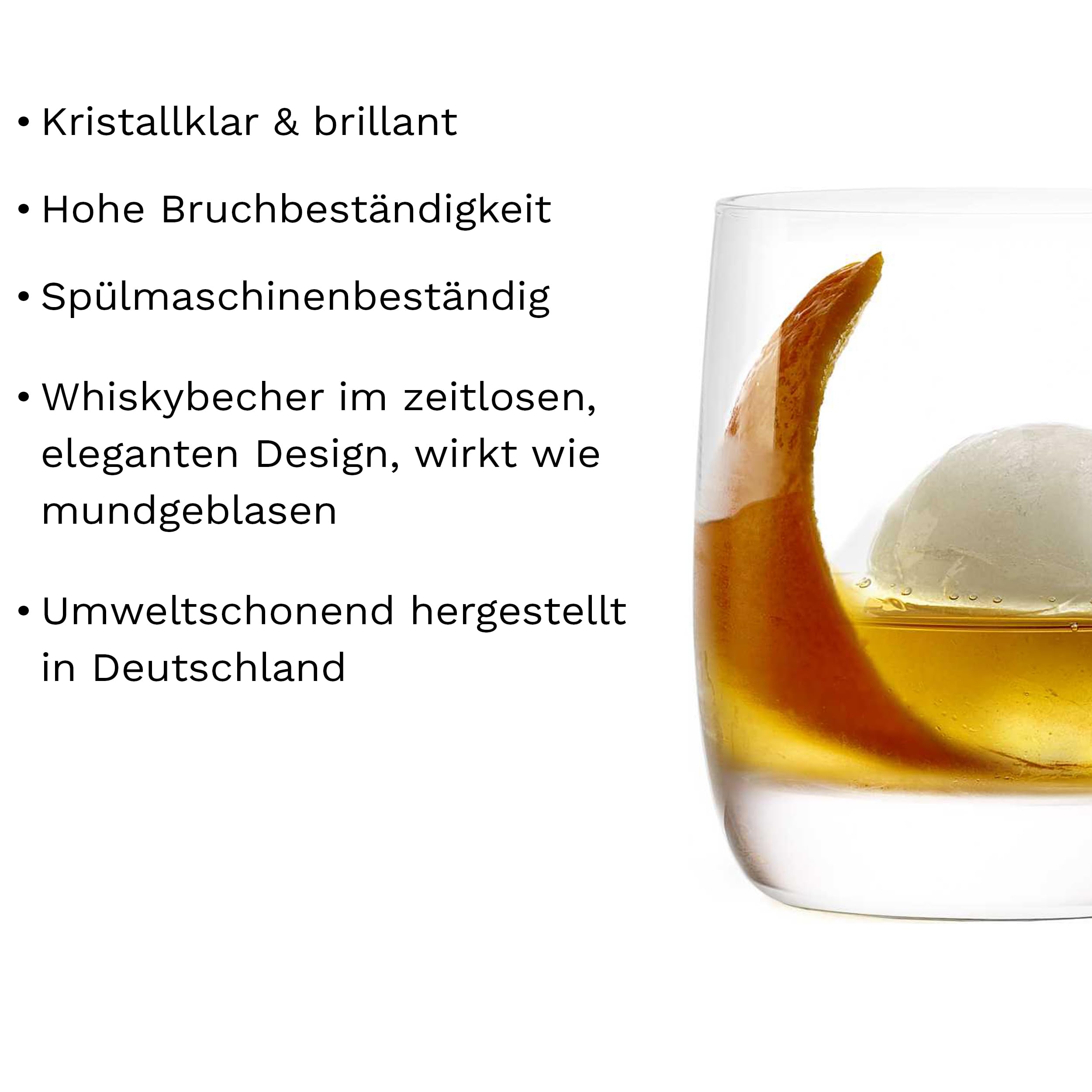 Stölzle Lausitz Whisky Gläser Weinland 6er-Set 295ml – Hochwertige Whiskybecher in zeitlosem Design – Whiskey Tumbler aus bleifreiem Kristallglas – Spülmaschinen- & Stoßfest, Made in Germany