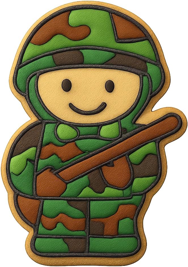 Camouflage Army Soldier Cookie Cutter 2.7x4" Fun Fun baking Design image 4