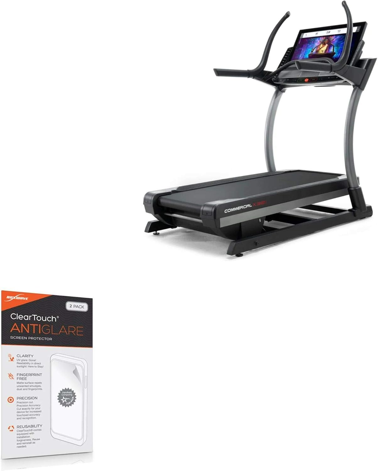 BoxWave Screen Protector Compatible With NordicTrack Commercial X32i Incline Treadmill - ClearTouch Anti-Glare (2-Pack), Anti-Fingerprint Matte Film Skin