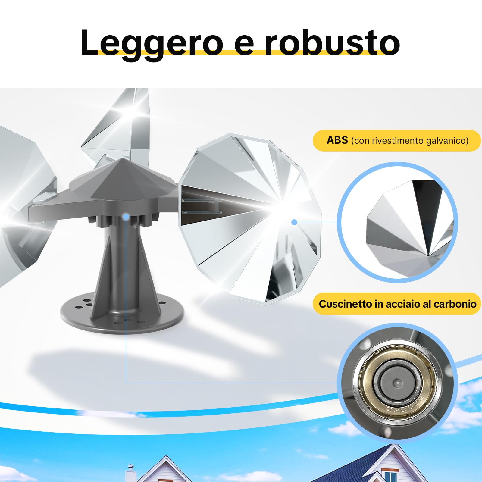 OFFO Girandole Deterrente per Piccioni,Scaccia Piccioni per Balcone,Riflesso a 360°, con Base in Plastica Resistente per Esterni,Spaventa Uccelli per Giardino, Tetto,Balcone, Facciata