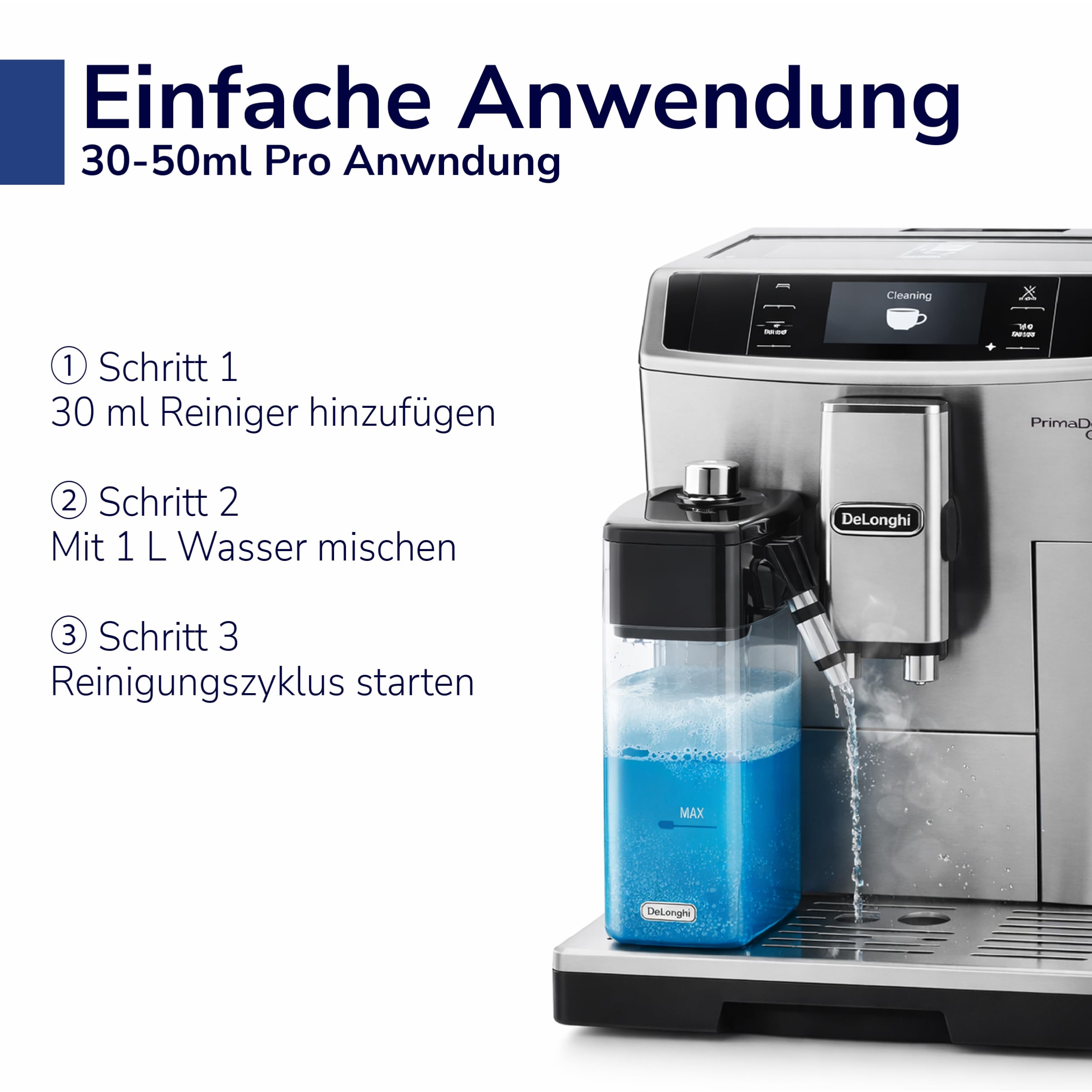 Milchsystemreiniger für Kaffeevollautomaten – 6x 1000ml - kompatibel mit allen Marken & Geräten – professionelle Reinigung – (6000 ml)