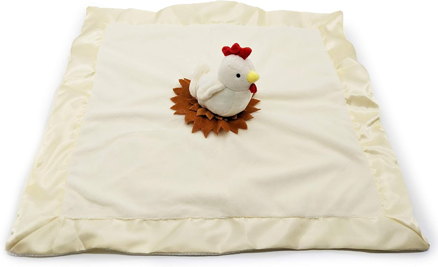 Chicken Lovey Blanket for Baby | Large 20" x 20" Baby Lovey for Girls or Boys | Cute Chicken Security Blanket for Babies and Toddlers