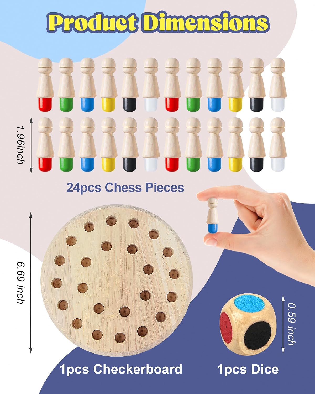 Activities for Elderly with Dementia – Wooden Memory Chess, Ideal Alzheimers Toys & Games, Fidget Blanket Alternative, Perfect Gifts for People with Dementia