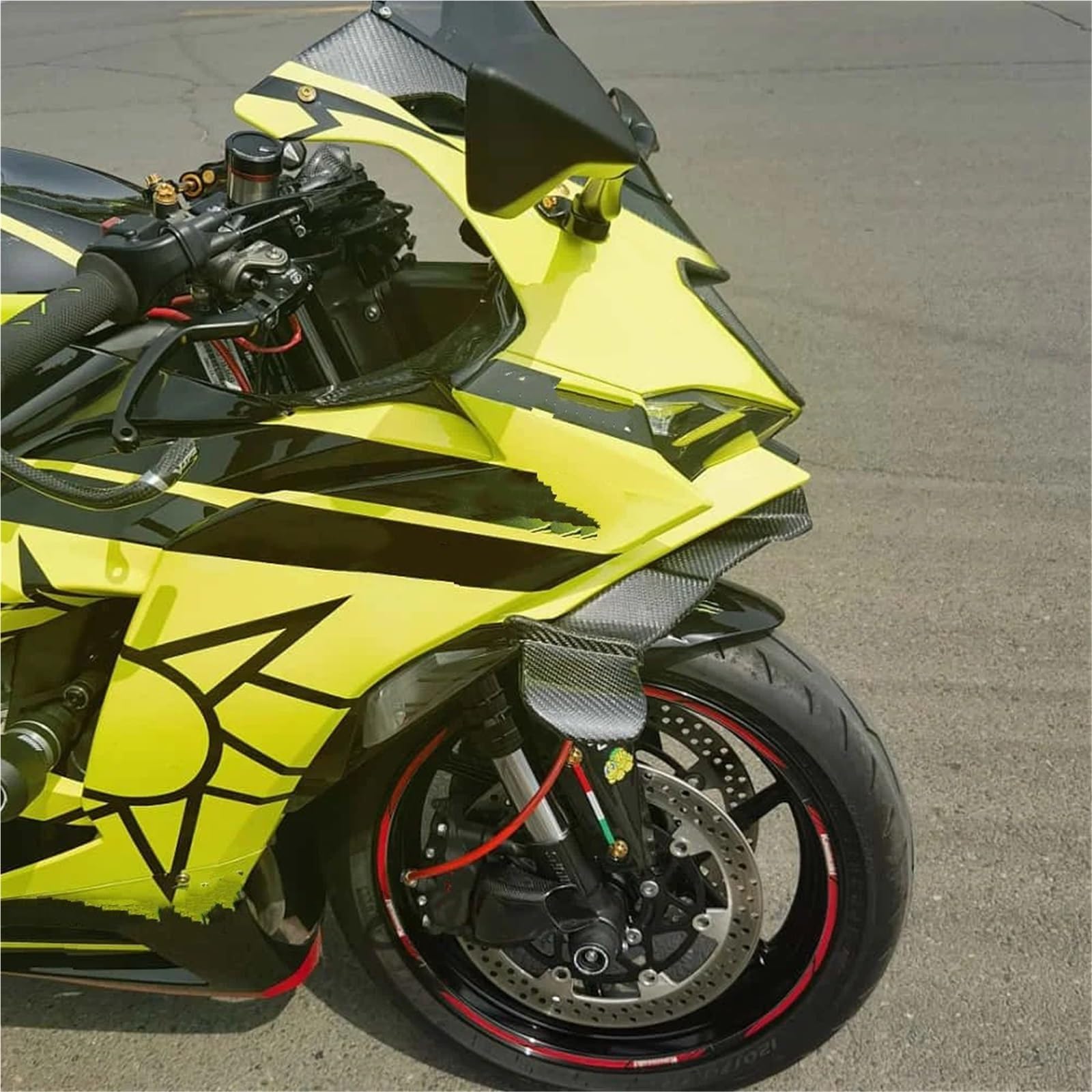 Motocicleta Alerón Delantero Kit de alerón Delantero aerodinámico GP Compatible con Kawasaki ZX-6R 636 2024-2025
