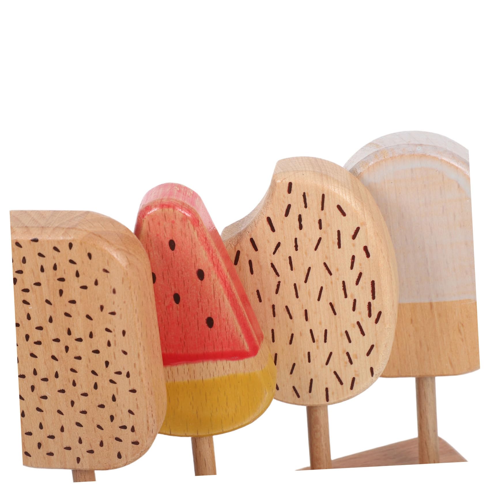 VANZACK Giocattolo di Finzione per Ragazzo Ragazza Gelato e Ciambelle in Legno Set da Cucina Simulato Accessori per Giochi di Ruolo Cibo Finto Educativo per Cucina Giocattolo