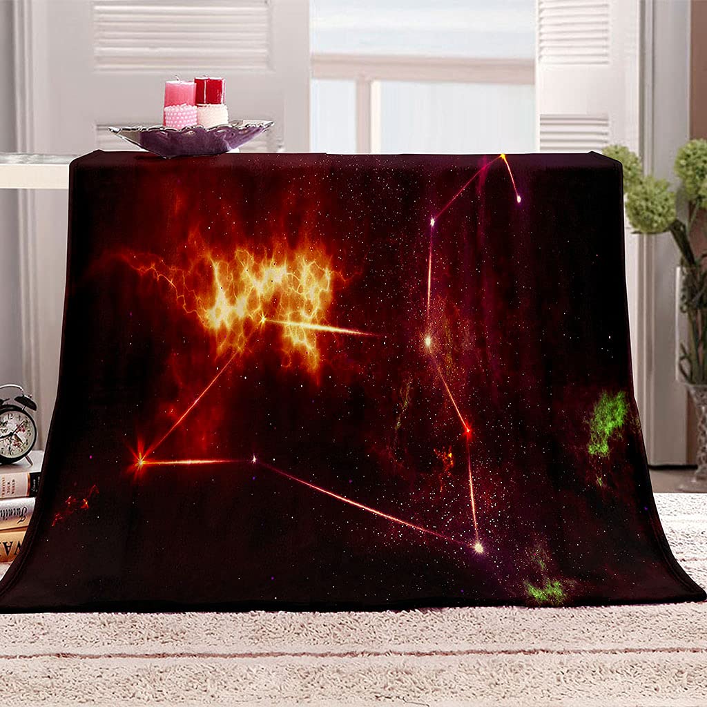 Couverture en flanelle 140x200cm motif Red Sky Planet 3D pour canapé et salon