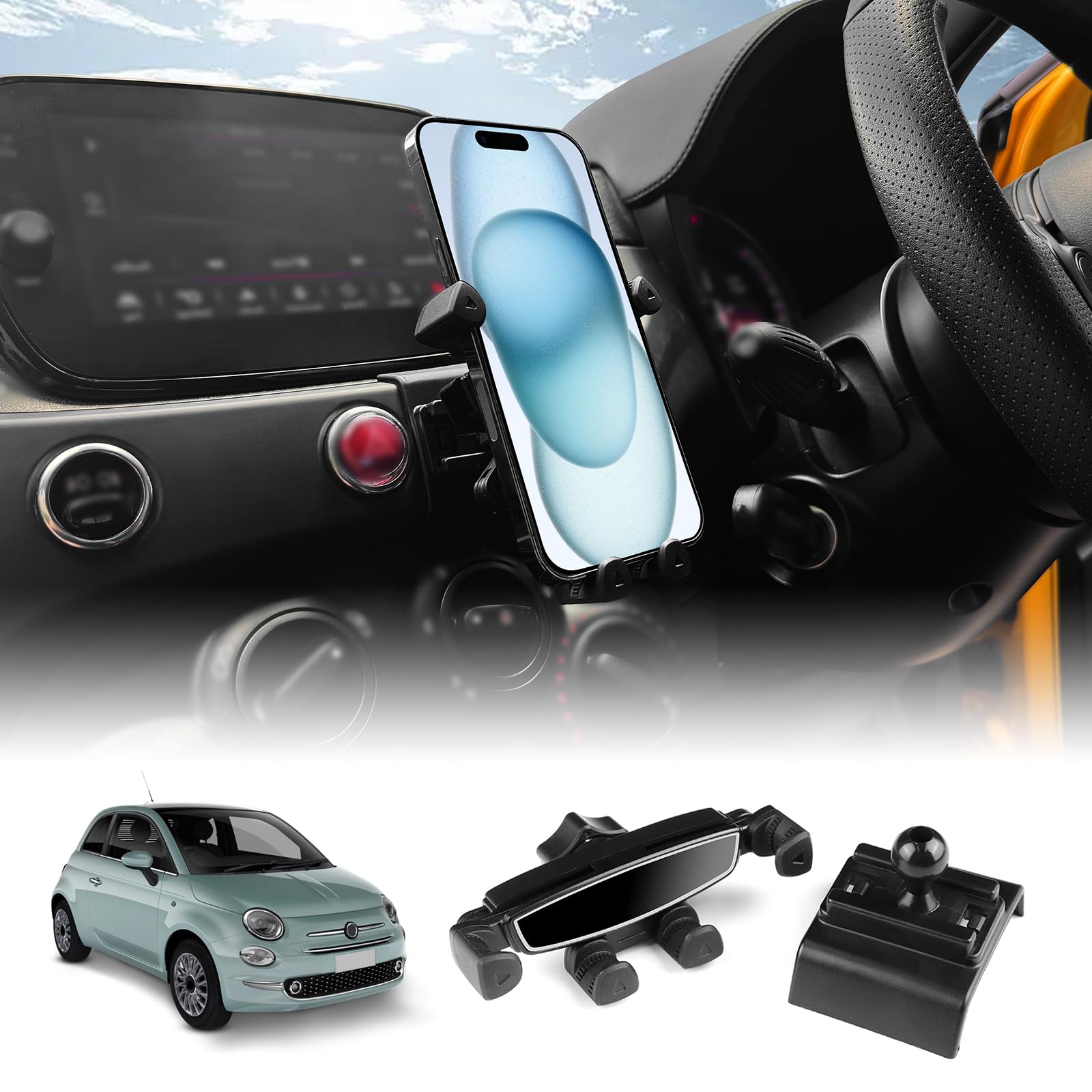 Amazon.co.jp: FDAIUN 車スマホホルダー フィアット500 (2008-2024