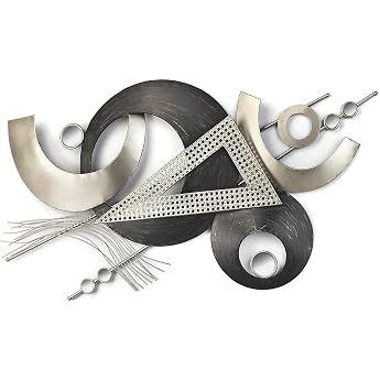 Kobolo Modern Wall Picture Metal Picture in Gray and Silver