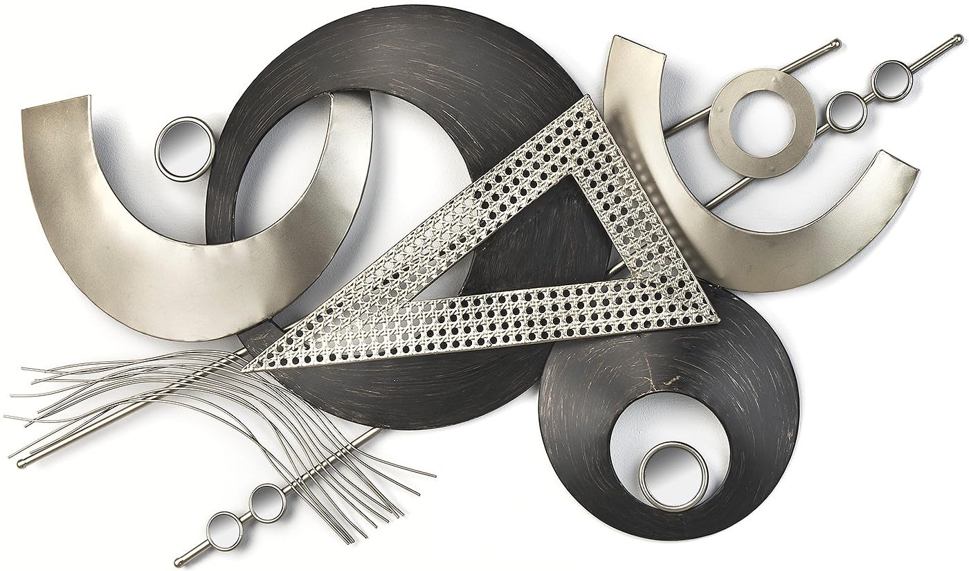 Kobolo Modernes Wandbild Metallbild Metall in und silber Grau