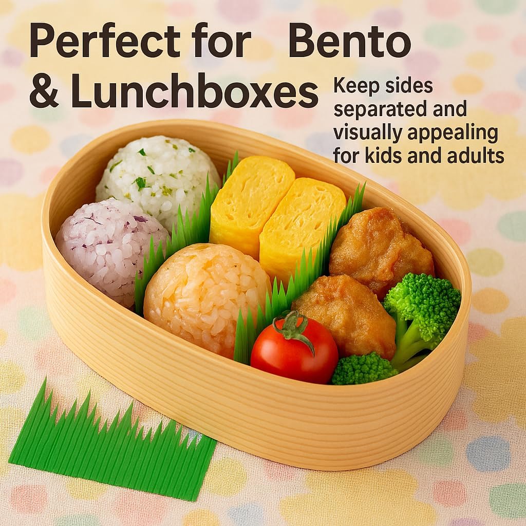 Green Sushi Grass Divider – Plastic Baran for Sushi & Bento, Food Separator Decoration, Restaurant & Takeout Use, 3 x 2 Inch（4000pcs）