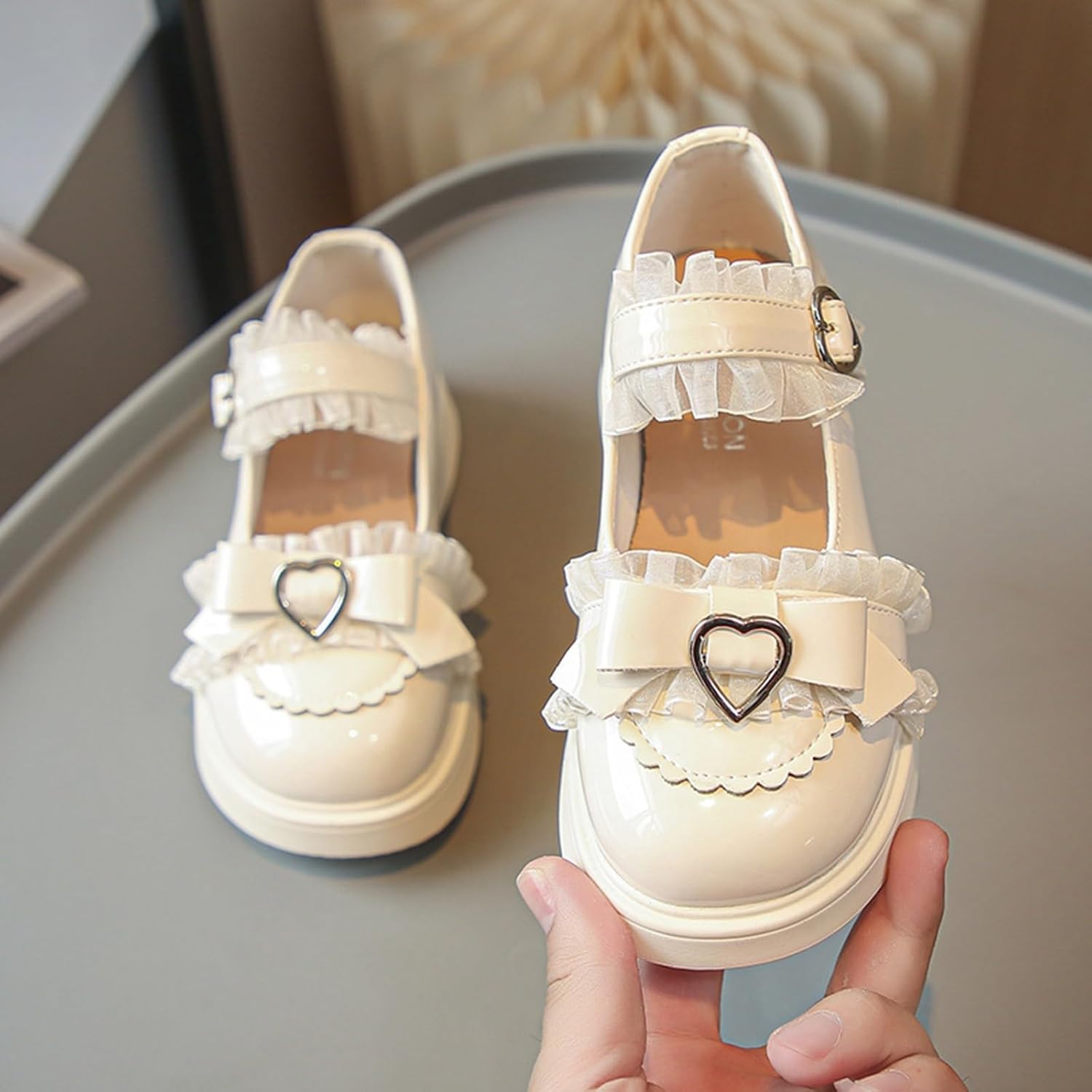 Girls School Shoe Soft Sole Leather Platform Mary Jane Flat Shoes Casual Comfort Non Slip Dress Shoes