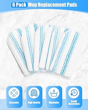 Vinuwu 6Pcs Replacement Mop Pads Compatible with Vileda H2PrO Floor System