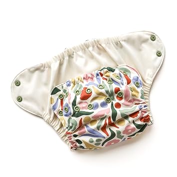 Esembly Cloth Diaper Cover, Jurassic Garden, Size 1 (7-17lbs)