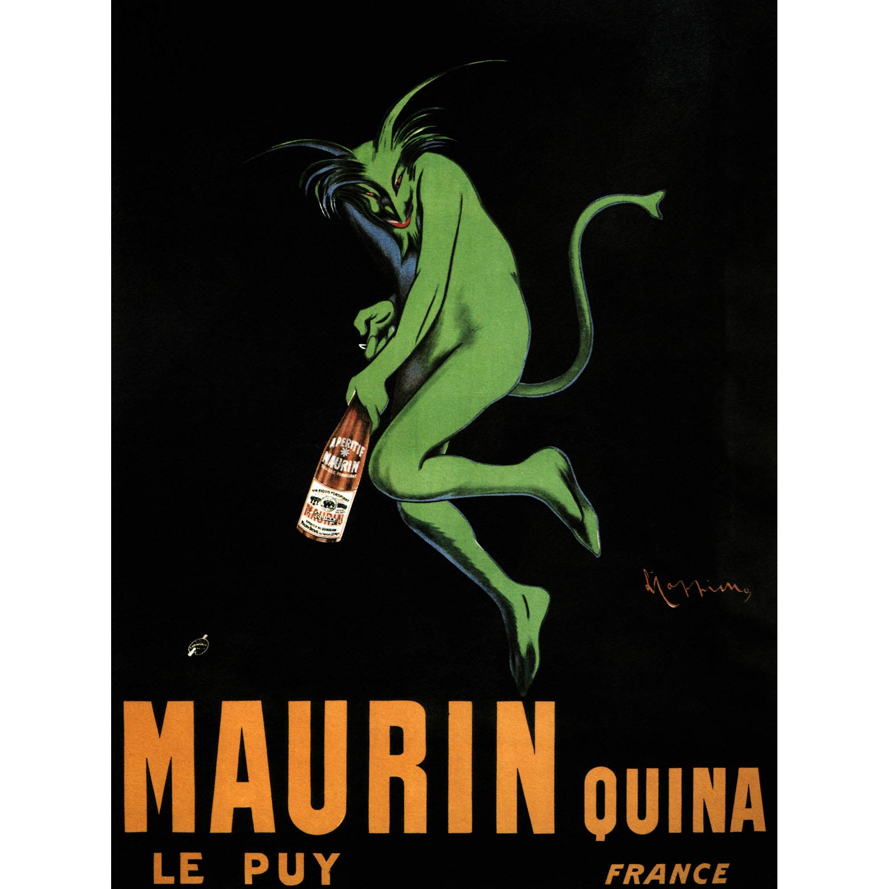 Wee Blue Coo Advert Maurin Le Puy Quina Alcohol Cappiello France Canvas Print