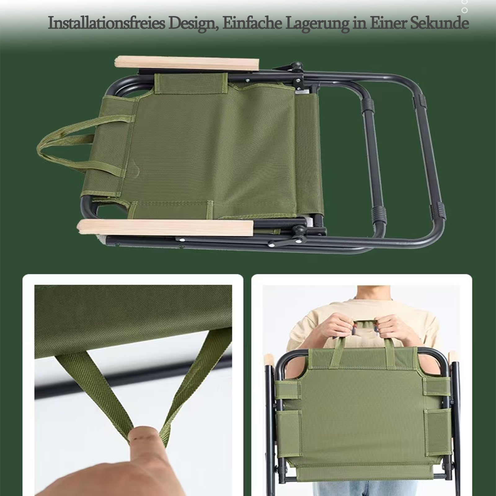 Campingstuhl Faltbar Leicht, Anglerstuhl Klappbar, Camping Sessel Klappstuhl Camping, Camping-Stühle, Faltstuhl mit Armlehnen, Klappstühle Perfekt für Angeln, Picknick，Reisen