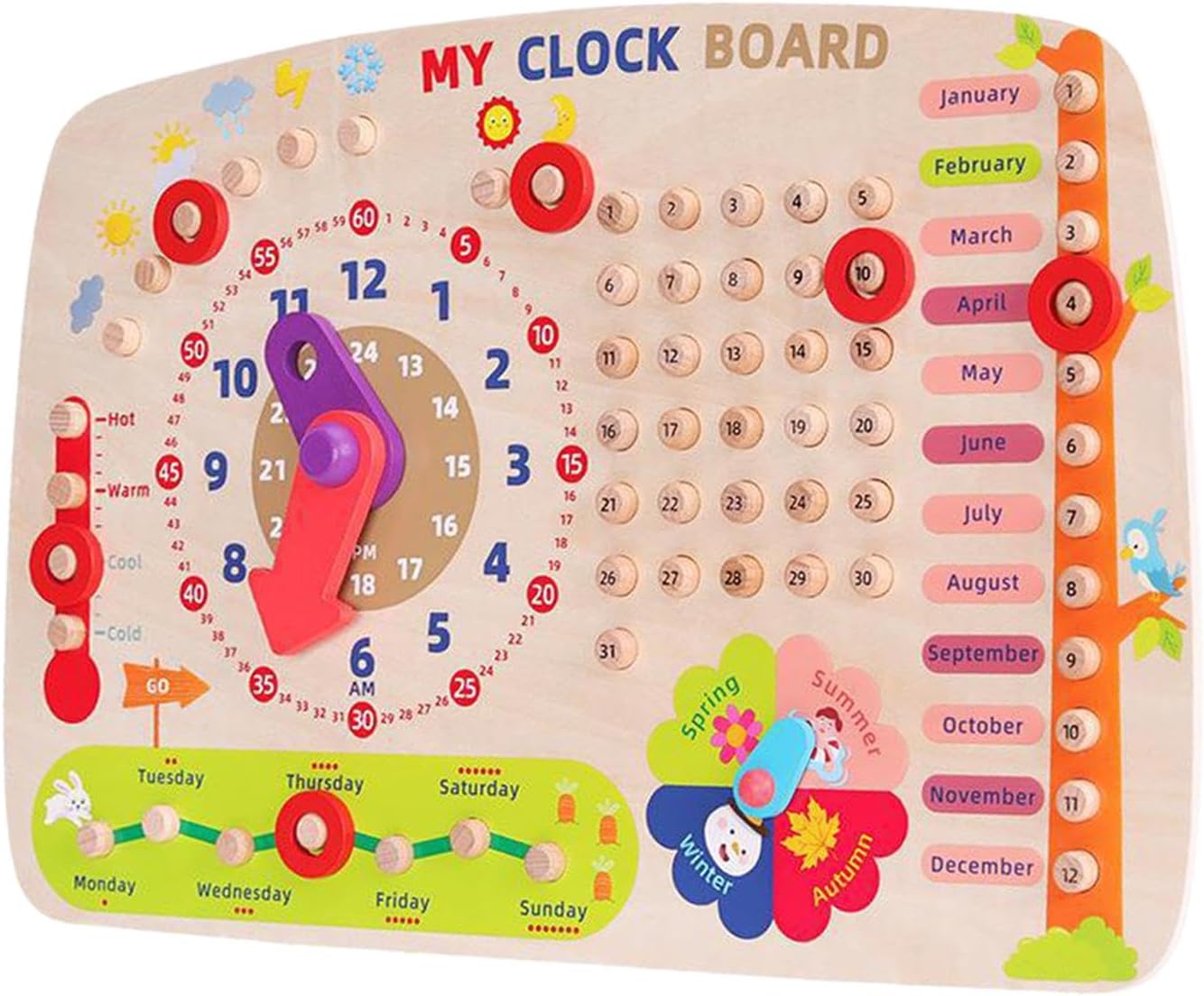 GARENDE Interactive Learning Clock for Kids Educational Toy for