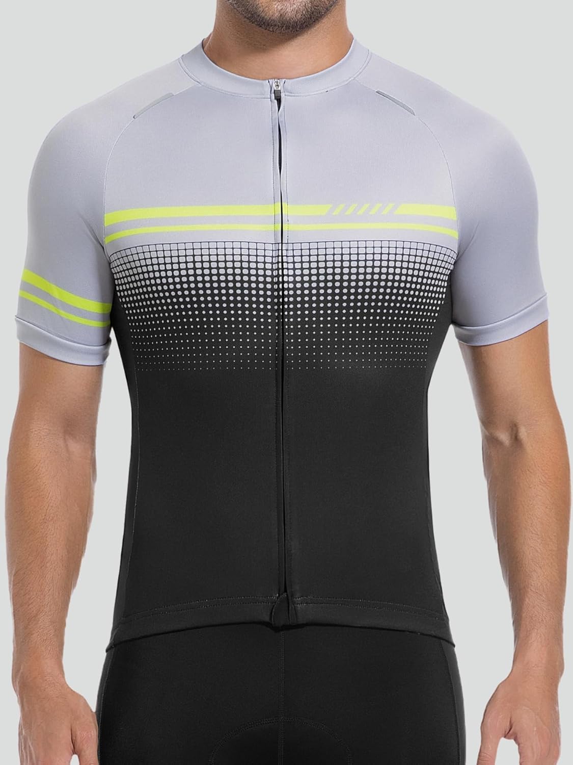 qualidyne Men's Cycling Jersey Short Sleeve Full Zip Biking Bike Shirts with 4 Pockets - Image 4