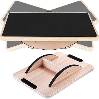 Wobble Board Balance Board Made of Wood Sports Balance Board Wood Wobble Board with Non-Slip Base Balance Trainer for Exercise Body Balance Stretch Leg Muscles