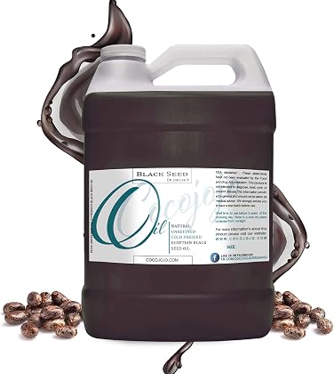 Dr Joe Lab Egyptian Black Seed Oil - Pure Natural Black Cumin Seed Oil Unrefined Cold Pressed Extra Virgin - for Hair Skin Body Nails Face - Moisturizing & Nourishing - 128 Oz (1 Gallon)